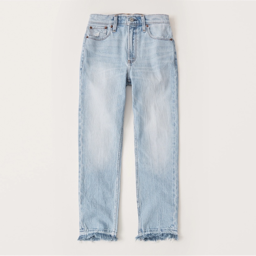 Abercrombie High Rise Curve Love Ankle Mom Jeans